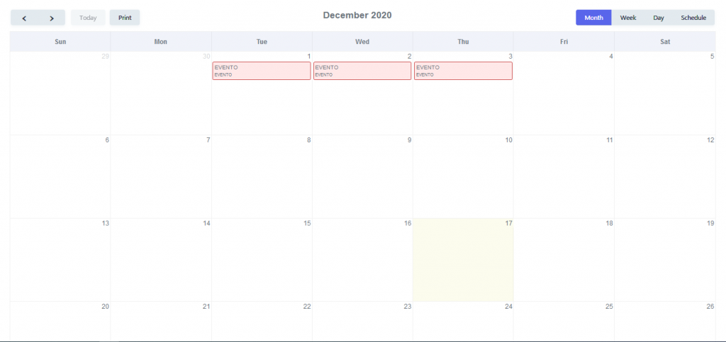scriptcase multiple calendars